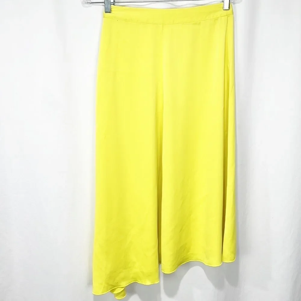 URBAN Outfitters Bright Yellow Asymmetrical Bias Cut Skirt size Small